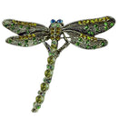 Women Crystal Dragonfly Brooch Pin Insects Accessory Retro Jewelry Crafts Decor