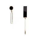 Rectangle Asymmetry Eardrop Women Jewelry Crystal Earrings Geometric Dangler