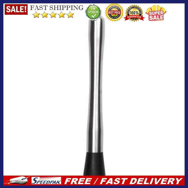 Stainless Steel Ice Crusher Wine Mixing Stick Cocktail Muddler Shaker Bar T