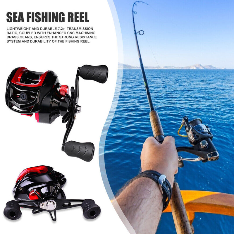 Metal Spool Baitcasting Reel 10kg 7.2:1 Saltwater Fishing Wheel (Left) Newly