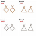 Design Geometric Earrings Triangle Dangle Drop Square Ear Studs Boho Jewelry
