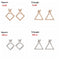 Design Geometric Earrings Triangle Dangle Drop Square Ear Studs Boho Jewelry
