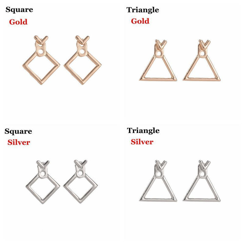 Design Geometric Earrings Triangle Dangle Drop Square Ear Studs Boho Jewelry
