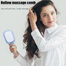 Hollow Detangling Hairdressing Comb Wet Dry Hair Scalp Plate Combs (Blue) Newly