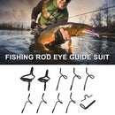 Fishing Rod Guides Stainless Steel Tip Top Ring Pole Repair Kit (Black)