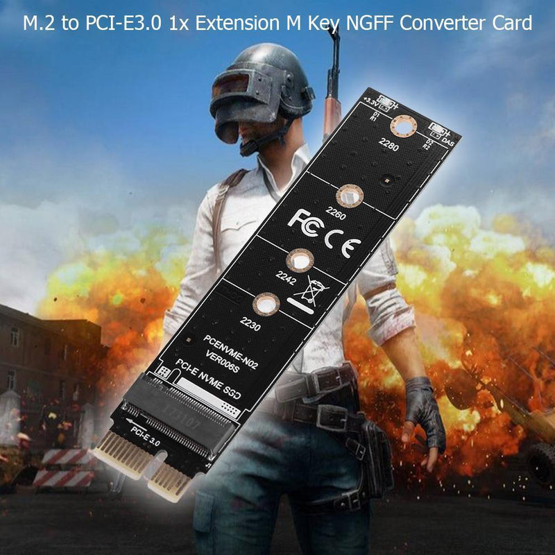 NVME Adapter Card M.2 to PCI-E3.0 1x Extension M Key NGFF Converter Card