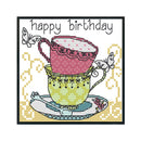 Teacup Cross Stitch Kit 14CT Stamp Embroidery DIY Needlework (J356 15x14cm)