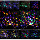 LED Rotating Night Lights Starry Sky Projection Lamp for Bedroom (Black)