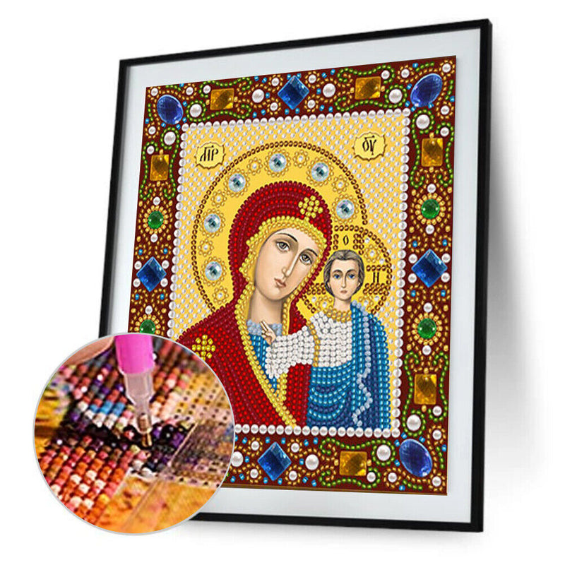 5D DIY Round Drill Diamond Painting Religious Cross Stitch Kit (C) L837 Newly
