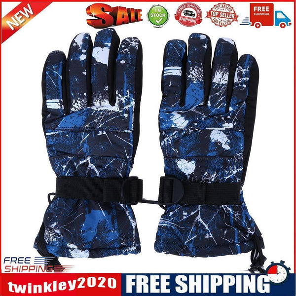 Winter Ski Gloves Waterproof Windproof Warm Gloves Male(Style 1)(L)