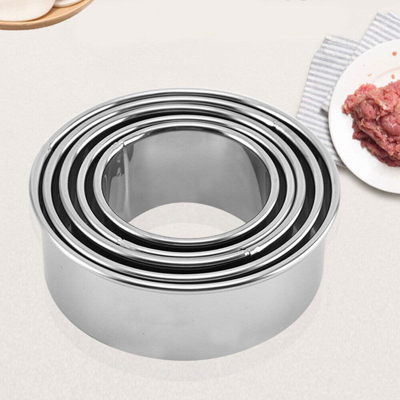 5pcs Stainless Steel Round Dumplings Cutter Shaped Dough Tool Kitchen Gadge