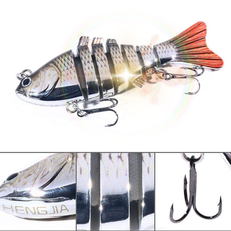 10cm Luminous Fishing Lures Multi Jointed 7 Segment Hard Bait Wobbler Swimbai
