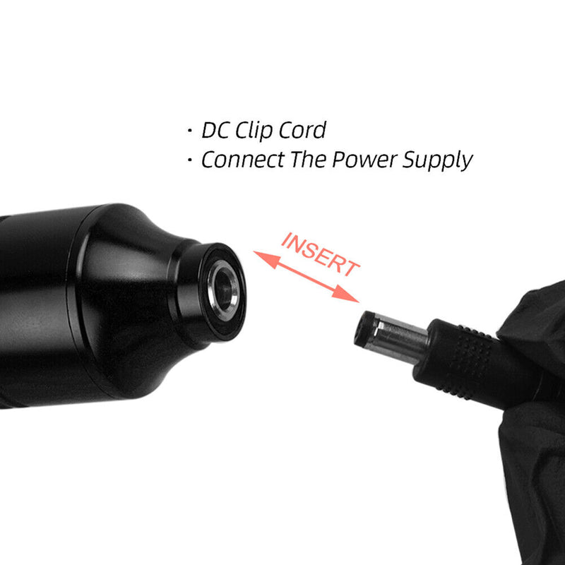 Tattoo Rotary Pen Kits Permanent Double Ring Hexagon Motor (Pen Black)