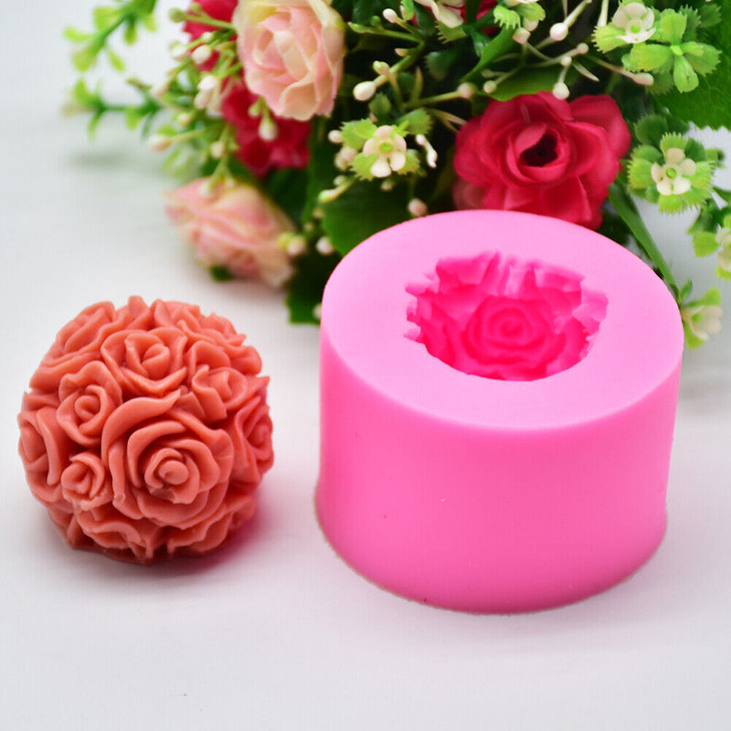 Silicone Baking Molds Rose Flower Shape Soap Chocolate Mousse Cake DIY Moulds