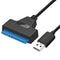 USB 2.0 to SATA 22Pin Adapter Cable HDD SSD External Hard Drive Converter Wire
