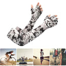 Sun Protection Half Fingers Ice Arm Sleeves Unisex Arm Cover (Camo Green) Newly