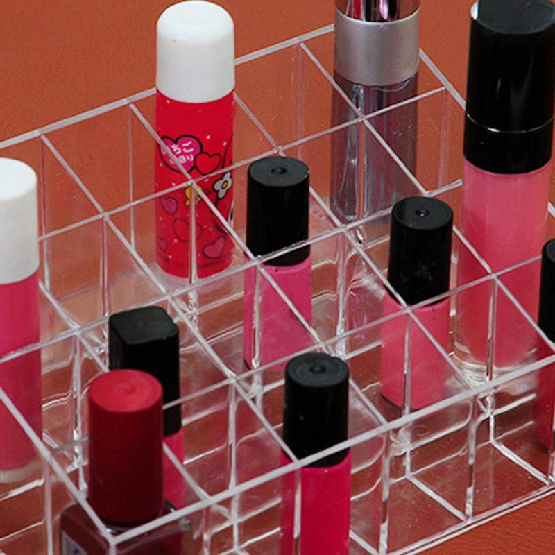 24 Lipstick Nail Polish Makeup Fall Holder Rack Stand Cosmetic Organizer Displa