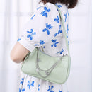 Fashion Women PU Leather Butterfly Chain Underarm Bags Casual Ladies Small Purse