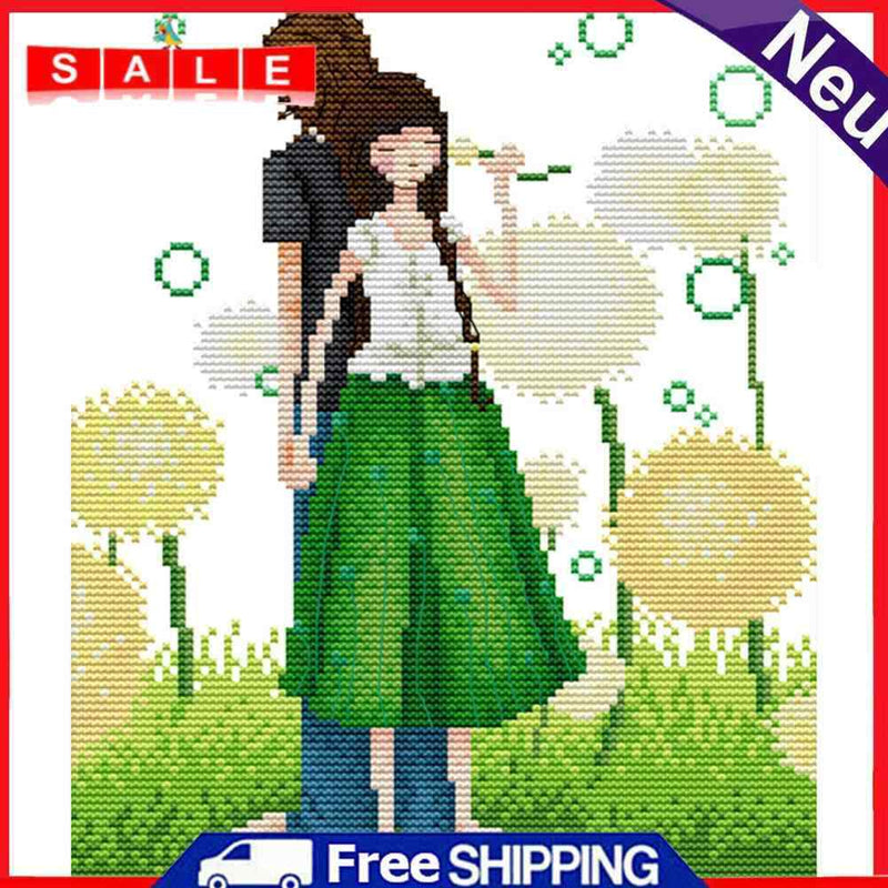 Partial Embroidery Printed DIY Cross Stitch Kit Love Heart 14CT Needlework Decor