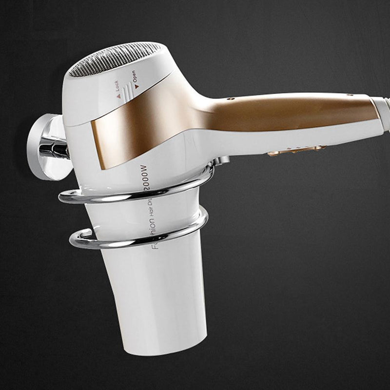 Stainless Steel Wall Mounted Hair Dryer Holder Drier Comb Holder Rack Stand