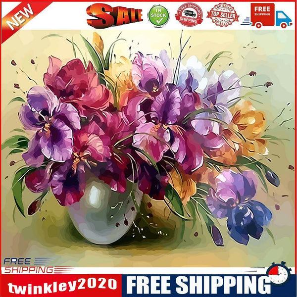 DIY Digital Painting By Numbers Flower Picture Modern Wall Art Home Decor