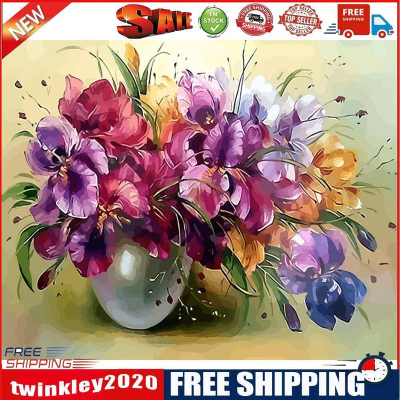 DIY Digital Painting By Numbers Flower Picture Modern Wall Art Home Decor
