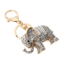 Popular Inlaid Color Cast Elephant Keychain Ladies Bag Pendant(White)