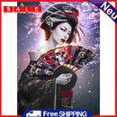 Full Round Diamond Painting DIY Kit Japanese Geisha 5D Rhinestone Mosaic Picture