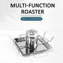 Stainless Steel BBQ Chicken Roaster Tray Oven Roasting Pan Barbecue Grill R