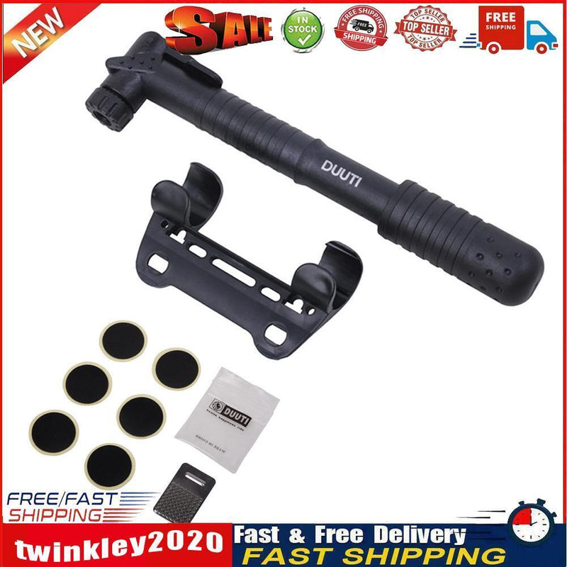DUUTI PP-24 Mini Bike Pump American Presta Valve + Glueless Tire Patch Kit Newly