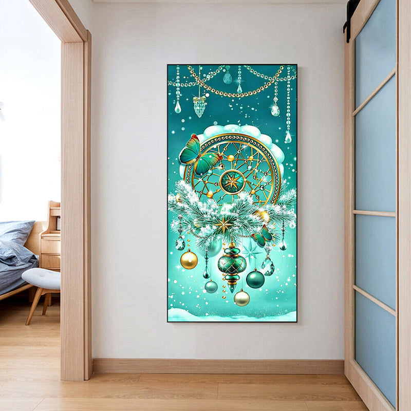 5D Rhinestone DIY Green Dreamcatcher Full Round Drill Diamond Painting Craft Kit
