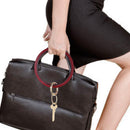 Simple Leather Keychains Cuff Bracelet Pendant Women Men Car Backpack Keyring