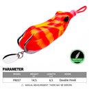 6.5cm 14.5g Bionic Ray Frog Lures Topwater Artificial Fishing Bait (D) Newly