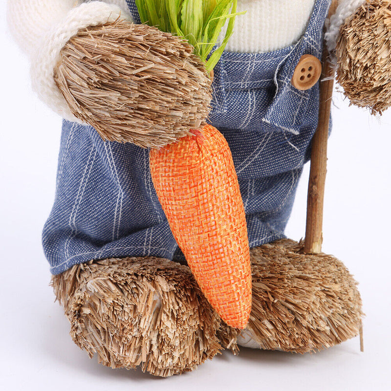Easter Bunny Ornaments Cute Straw Simulation Standing Rabbits Photography Pro