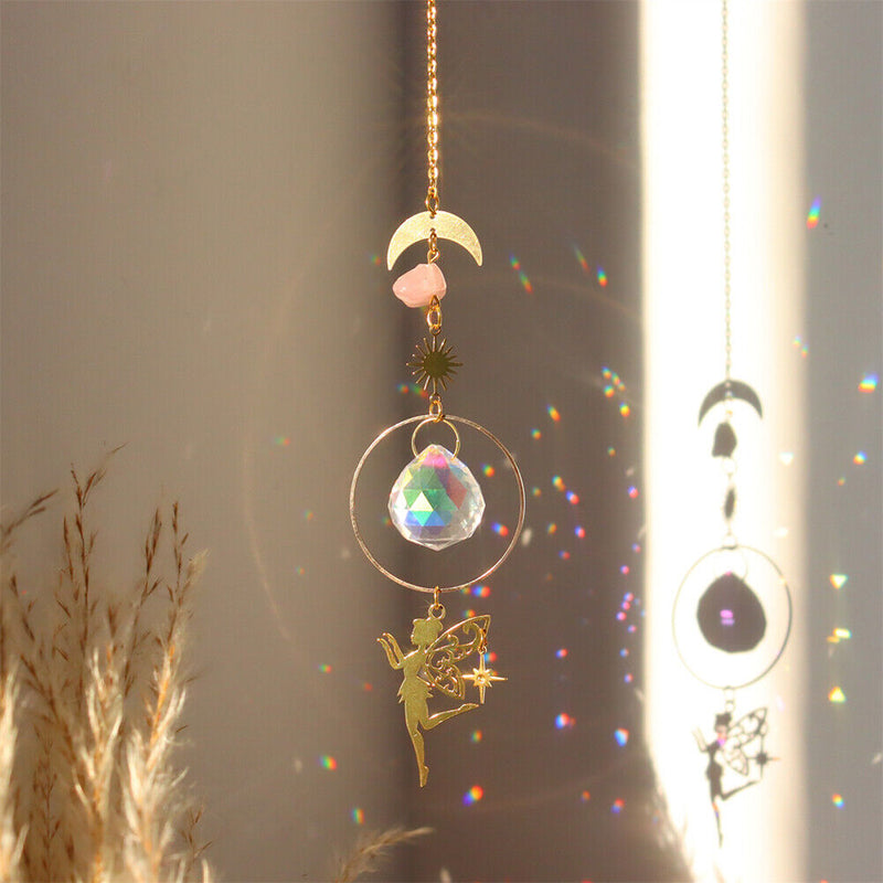#A Crystal Wind Chime Prism Windbell Window Curtains Pendant Garden Hanging Deco