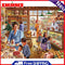 Hand Painted on Canvas DIY Dessert Market Oil Paint By Numbers Drawing Kit Craft