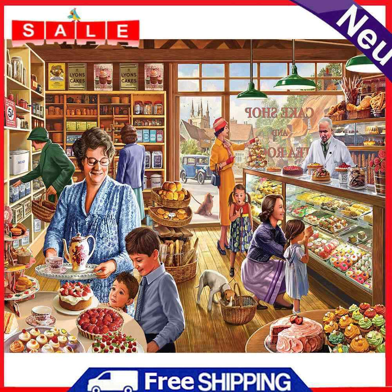 Hand Painted on Canvas DIY Dessert Market Oil Paint By Numbers Drawing Kit Craft