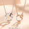 Double Buckle I Love You Copper Pendant Couple Necklace Clavicle Round