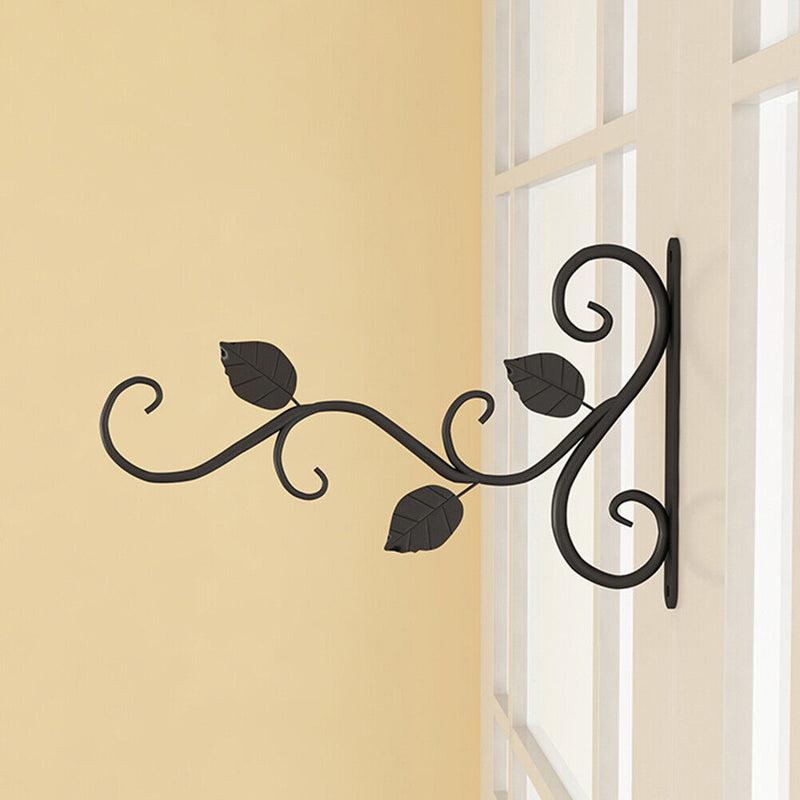 Wall Mounted Flower Pots Rack Hook Decorative Plant Bracket Hanger (Black) Newly