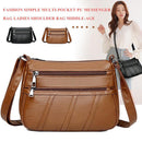 3pcs Women PU Shoulder Bag Multi-pocket  Solid Crossbody Handbag(Black)