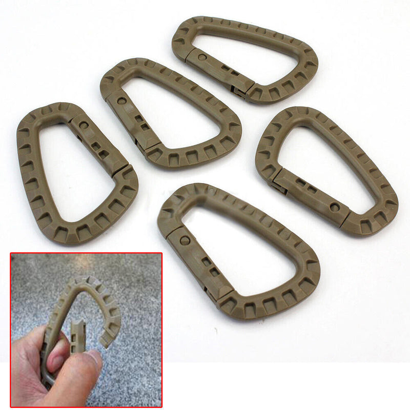 5 Pcs Plastic Carabiner D-Ring Key Chain Clip Hook Camping Buckle Accessories