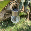 LED Solar Lamp Cracked Glass Ball Hanging Light Waterproof Garden Decor (A)