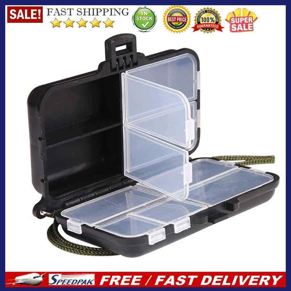 9 Compartments Waterproof Fishing Tackle Lure Bait Hook Box Plastic Storage