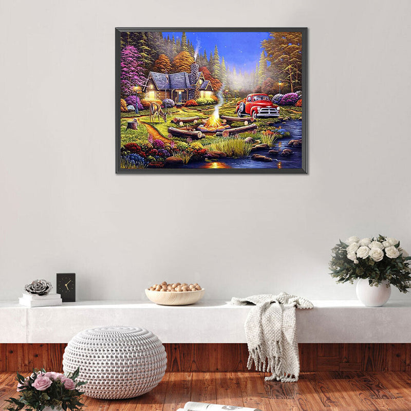 DIY Diamond Painting Kits Full Round Drill Suburban Cabin Home Decoration Gift