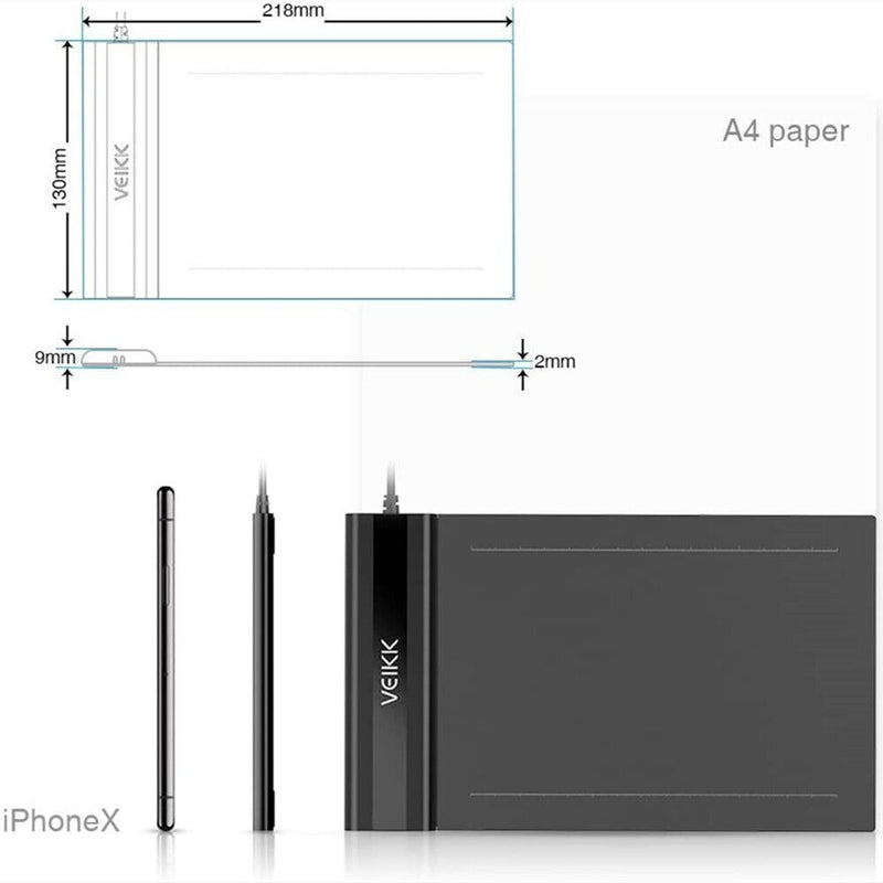 Drawing Tablet VEIKK S640 Graphic Drawing Tablet Ultra-Thin 6x4 Inch Pen Tablet