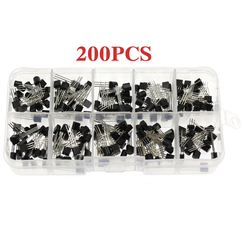 200pcs 10 Values Transistor Assortment BC327-BC558 Diode Assort Kit with Bo