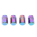 4PCS Colorful Hexagonal Aluminum Alloy Car Tires Stem Cap Valve Lid For