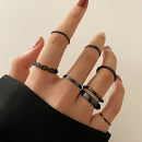 7pcs/set Punk Finger Rings Fashion Metal Buckle Joint Tail Rings for Women Gi
