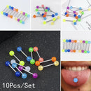 Body Piercing Hip Hop Rock Punk Luminous Tongue Rings Barbell For 10pcs/set