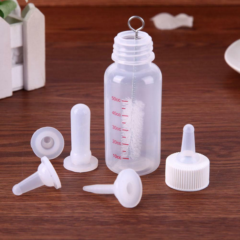 6pcs Puppy Kitten Feeding Bottle Pet Dog Cat Nursing Water Milk Feeder Kit